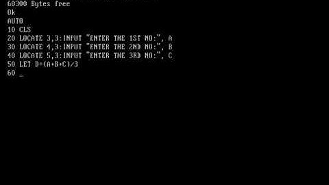 HOW TO TAKE AVERAGE OF 3 NUMBERS BY GW BASIC