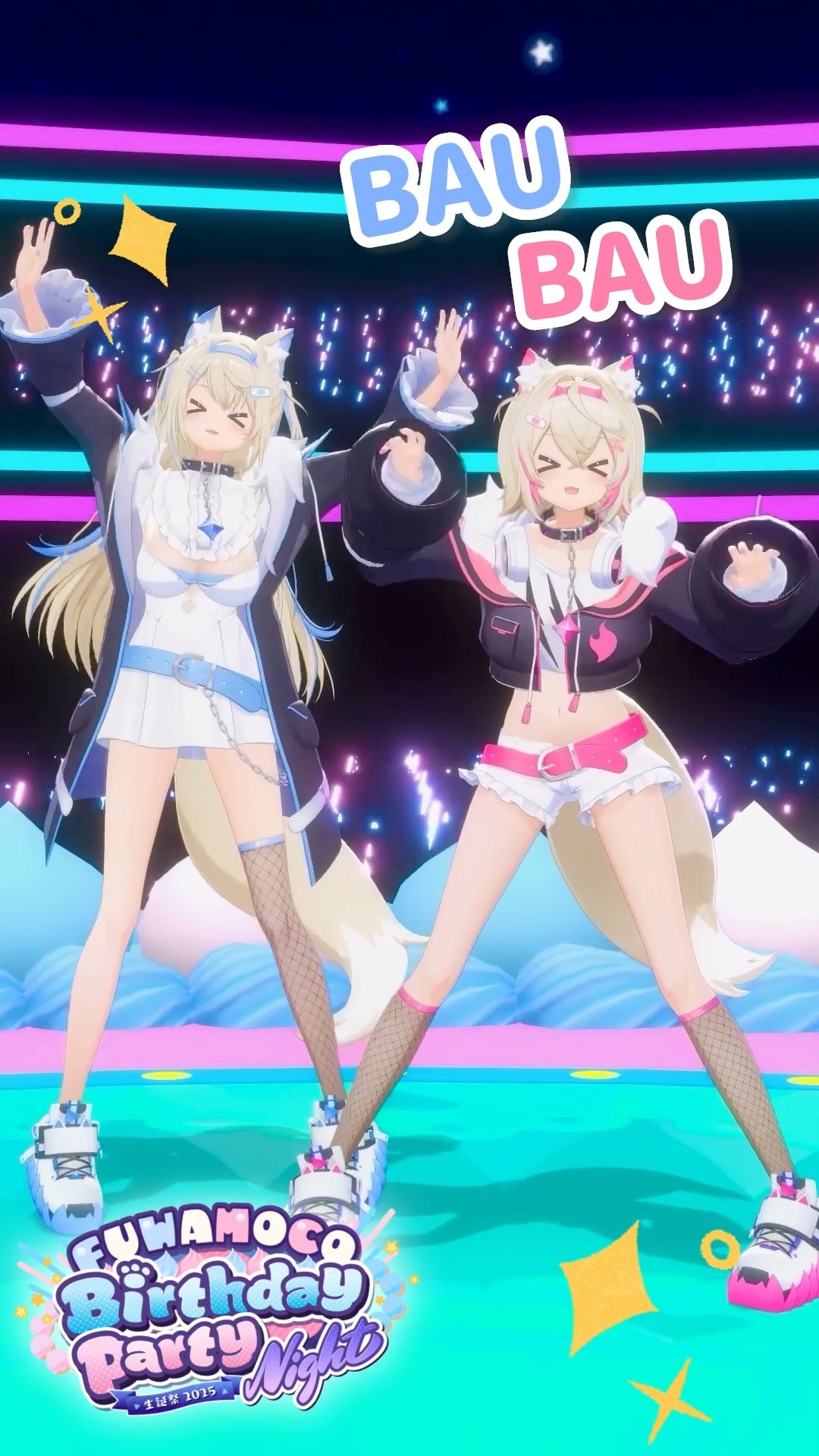 don't miss these silly demon guard dogs' 3D birthday bash! ??? #FUWAMOCO #shorts #ホロライブ #vtuber