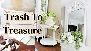 TRASH TO TREASURE PROJECTS ~ 2 HOME DECOR MAKEOVERS ~ BEFORE & AFTER DIYs ~ TRASH TO TREASURE DIY