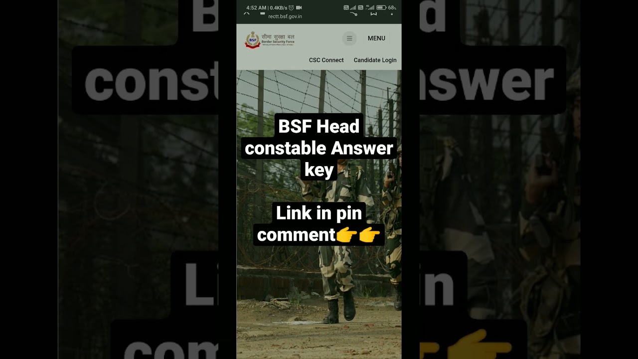 Bsf head constable answer key link 