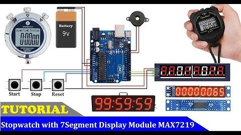 How to make Stopwatch with 7Segment Display Module MAX7219 | how to Arduino control 6digit Stopwatch