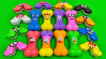 Numberblocks - Mixing Slime Bone with Cloud Clay | Satisfying, ASMR Video