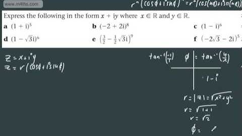 Further Pure 2 FP2 Complex Numbers 12 de Moivres to evaluate powers