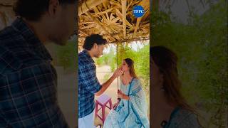 #JaiKrishna & #RashaThadani exchanged quick makeup touch‑ups AtSrinivasa Mangapuram promotions