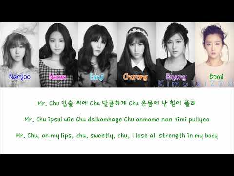 APink   Mr  Chu On Stage Ver  HangulRomanizationEnglish Color & Picture Coded HD 1