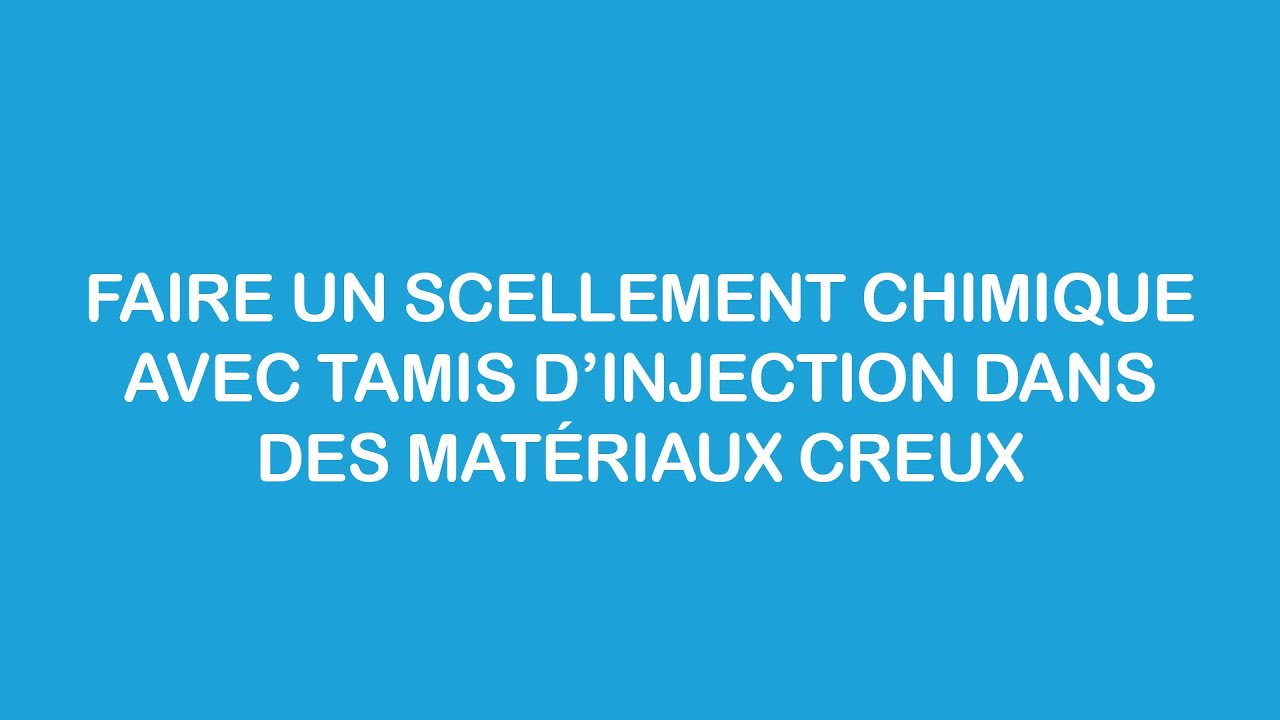 Méthode de réalisation d'un scellement chimique avec tamis d'injection — free download