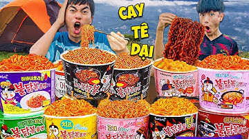 Thái Chuối Thử Thách Một Ngày Cắm Trại Chỉ Ăn Mỳ Tôm - Cay Tê Dại