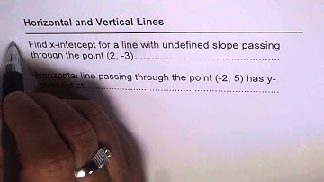 22 Intercepts of Horizontal Vertical Lines
