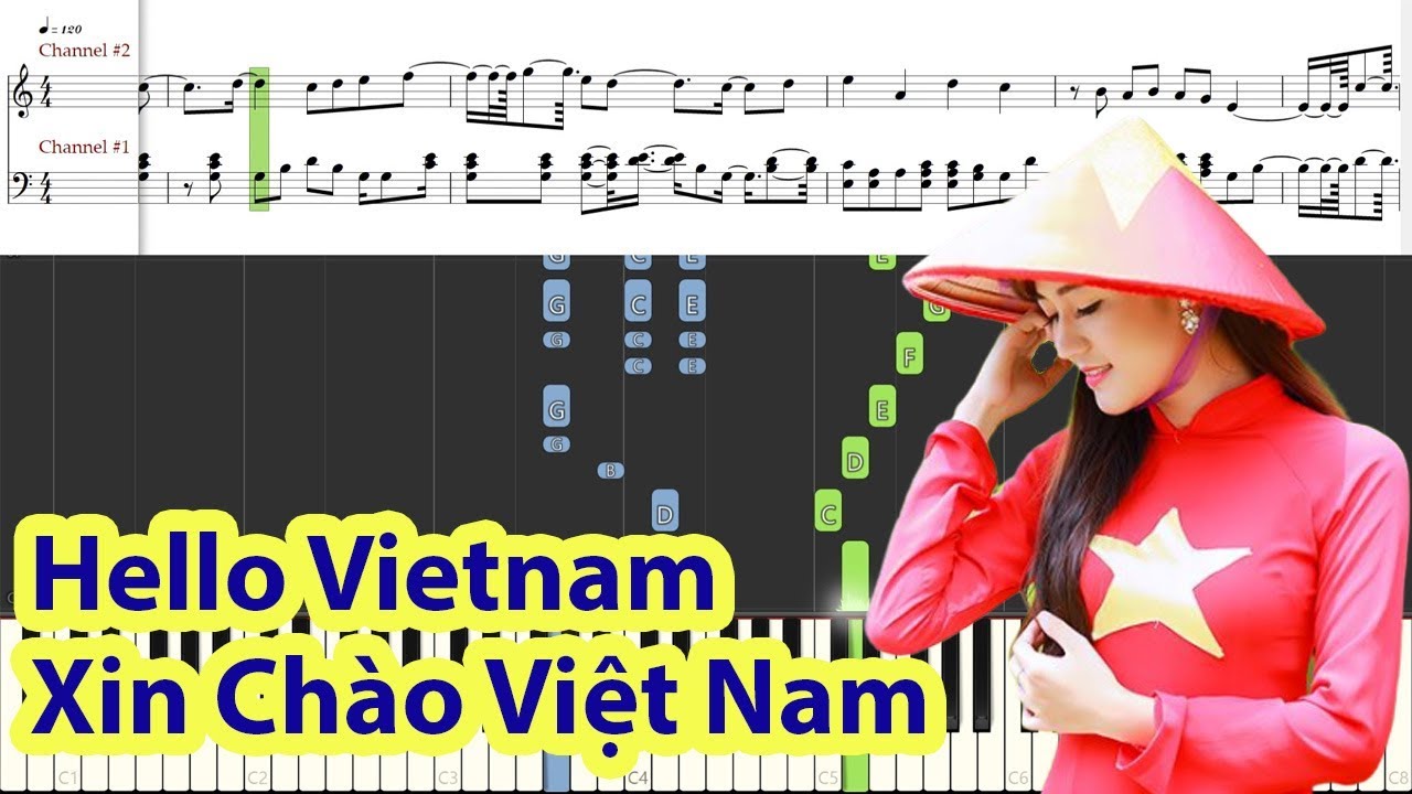 [Piano Tutorial] Hello Vietnam | Bonjour Vietnam | Xin Chào Việt Nam - Quynh Anh Pham