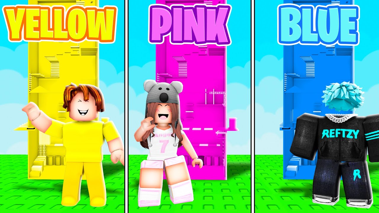 We BUILD a ONE COLOR Troll TOWER in Roblox!