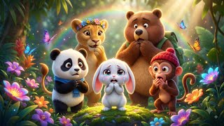 🐼 पांडा और उसके दोस्तों ने बचाई नन्हे खरगोश की जान! 🐰❤️ | दिल छू लेने वाली जंगल की कहानी screenshot 1