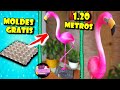 Diy flamenco o flamingo de 1.20 metros con masa de cartón de huevo y material reciclado (M. Gratis)