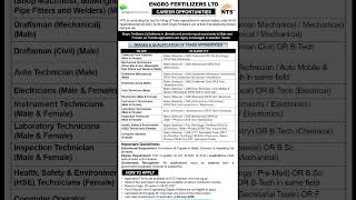 Engro Fertilizers NTS Jobs 2026 | Trade Apprentices Daharki | Matric to BSc | Last Date 03 July