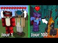 Jai survcu 100 jours en hardcore sur minecraft en partageant ma vie avec un noob