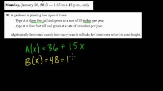 Algebra 1 Regents January 2015 #31
