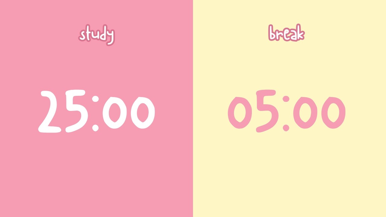 25/5 Pomodoro Timer | No music | 2-Hour Study with Me for Deep Focus ...