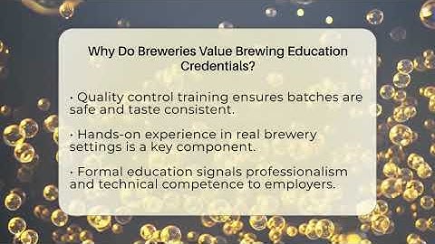 Why Do Breweries Value Brewing Education Credentials? - The Pint Guy