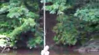 Chloe rides zipline