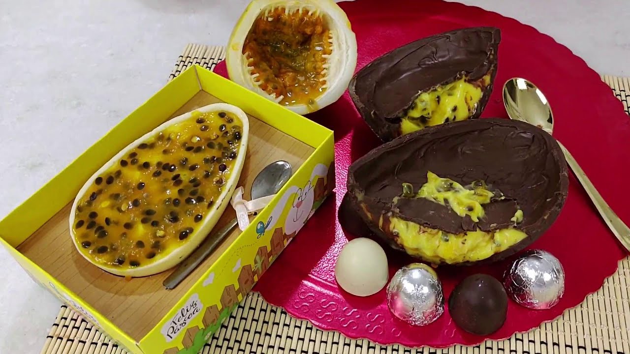 Ovo de Páscoa de Maracujá Casca Trufada e de Colher