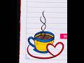 تزيين الدفاتر | Easy Tea Cup Doodle for Notebook Decoration ☕✨ #Shorts