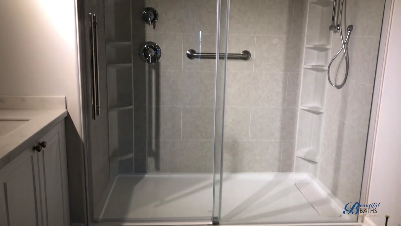 6 foot wide (72 inch) walk-in shower!