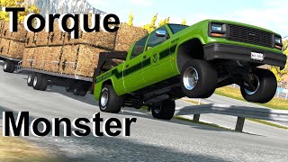 8.1L Gas Inline 6 Pulling Test! BeamNG. Drive