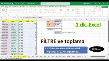 Excel 1 Dakika - FİLTRE ve Toplama