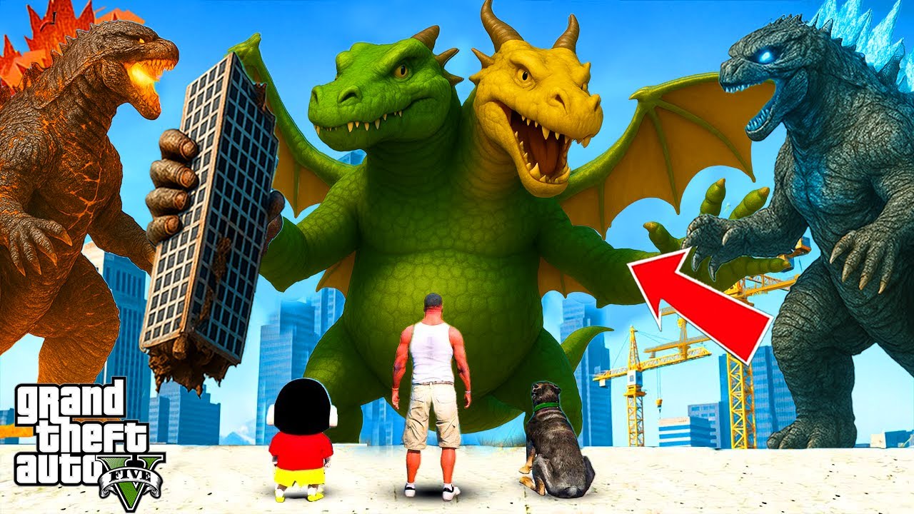 GTA V : Franklin & ShinChan⚡Escape From Demo Dragon Monster VS Avengers GTA 5 In Telugu