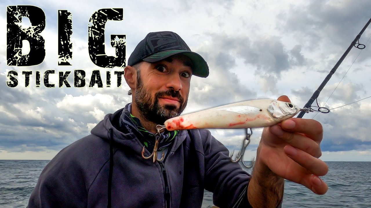 Lure fishing with BIG STICKBAIT in Mediterranean Sea, not just big bait big  fish 