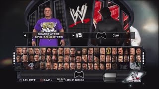 WWE Smackdown vs Raw 2011 Character Select Screen Including All DLC Packs Roster