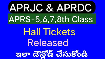 Aprjc hall ticket download 2023|how to download aprjc hall ticket|aprdc hall ticket|aprs hall ticket