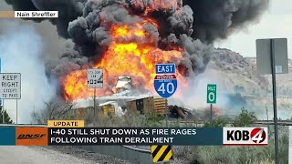 I40 shut down due to train derailment near NMAZ line