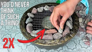 Take a piece of metal mesh and put rocks on it, you'll get something really cool!