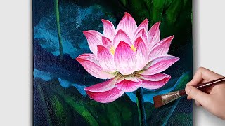 Easy flowers / Acrylic painting for beginner/ how to paint Lotus flower / 아크릴화 / asmr #40