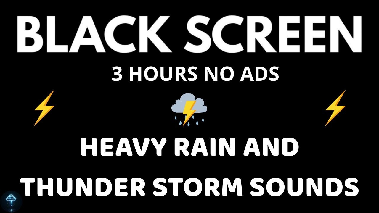 🔴 Heavy Rain and Thunder Sounds for Sleeping ✧| Perfect for Deep Sleep and Relaxation ✧ Black Screen