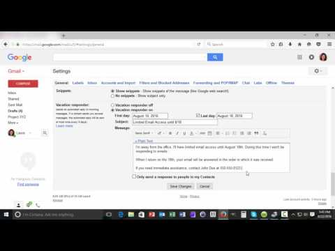 How to Set Up a Gmail Vacation Responder Email Message