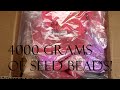 Unboxing 4000 grams of seed beads for making French beaded flowers