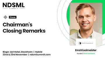 Chairman’s Closing Remarks Day 1 – Errol Koolmeister, The AI Framework
