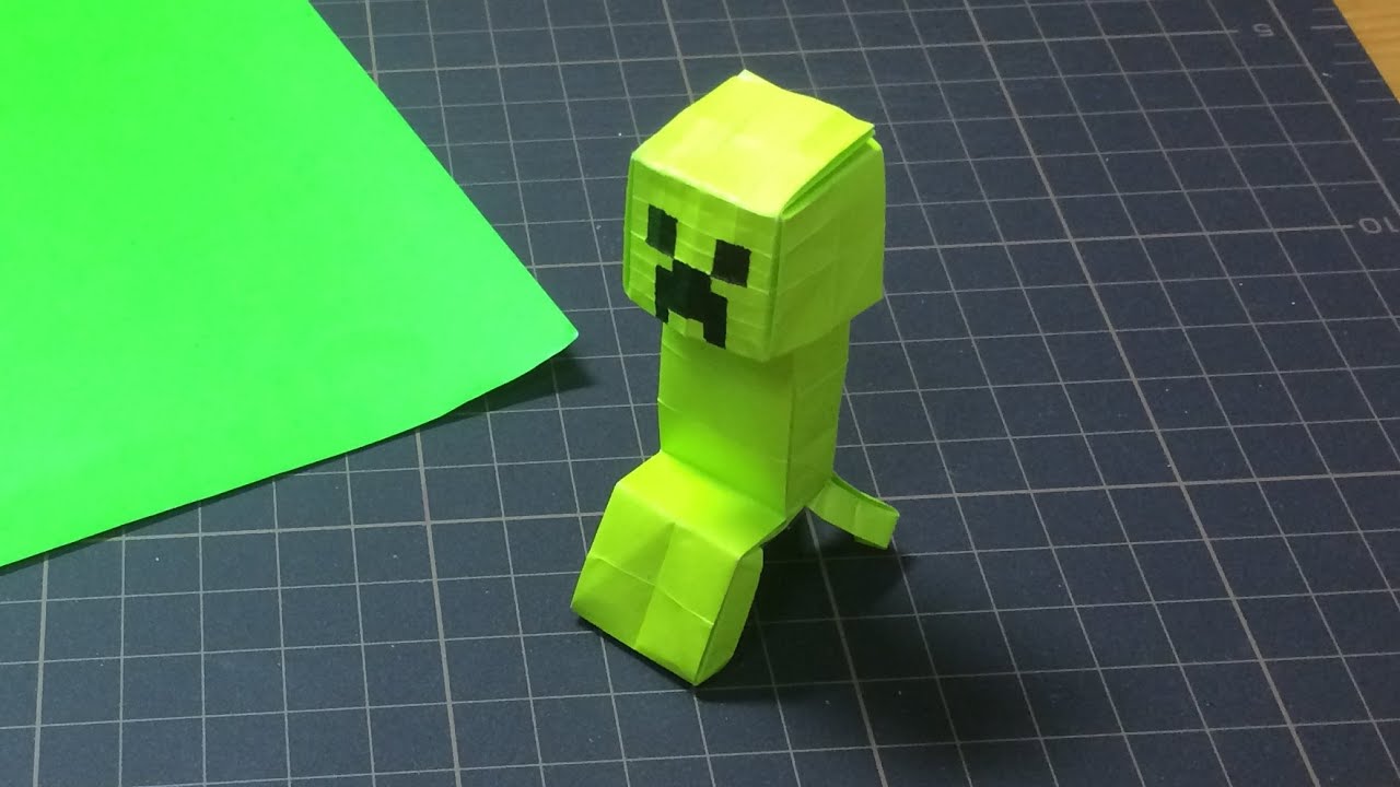 Minecraft Creeper Origami How To Make マインクラフト クリーパーの折り紙 Youtube