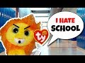 The beanie boo family  Bushy the Lion's first day of school