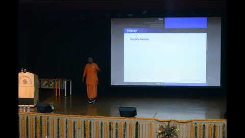 Mahen Mj. speaking on  Hyperbolic Geometry.