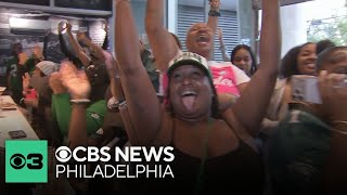Philadelphia Eagles fans celebrate