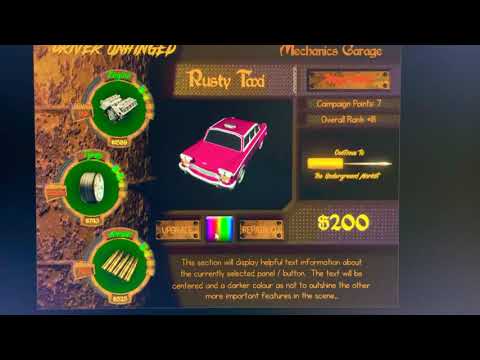 Driver Unhinged - new GUI, 3D model, and menu system