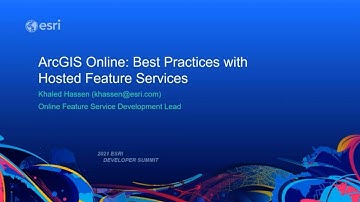 ArcGIS Online: Best Practices with Hosted Feature Services