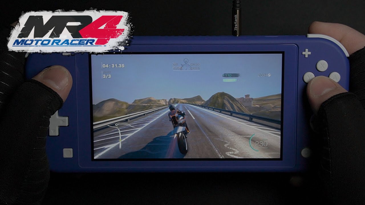 Moto Racer 4 Nintendo Switch lite blue gameplay