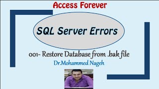 001-SQL SERVER ERRORS |How to restore database from.bak file |