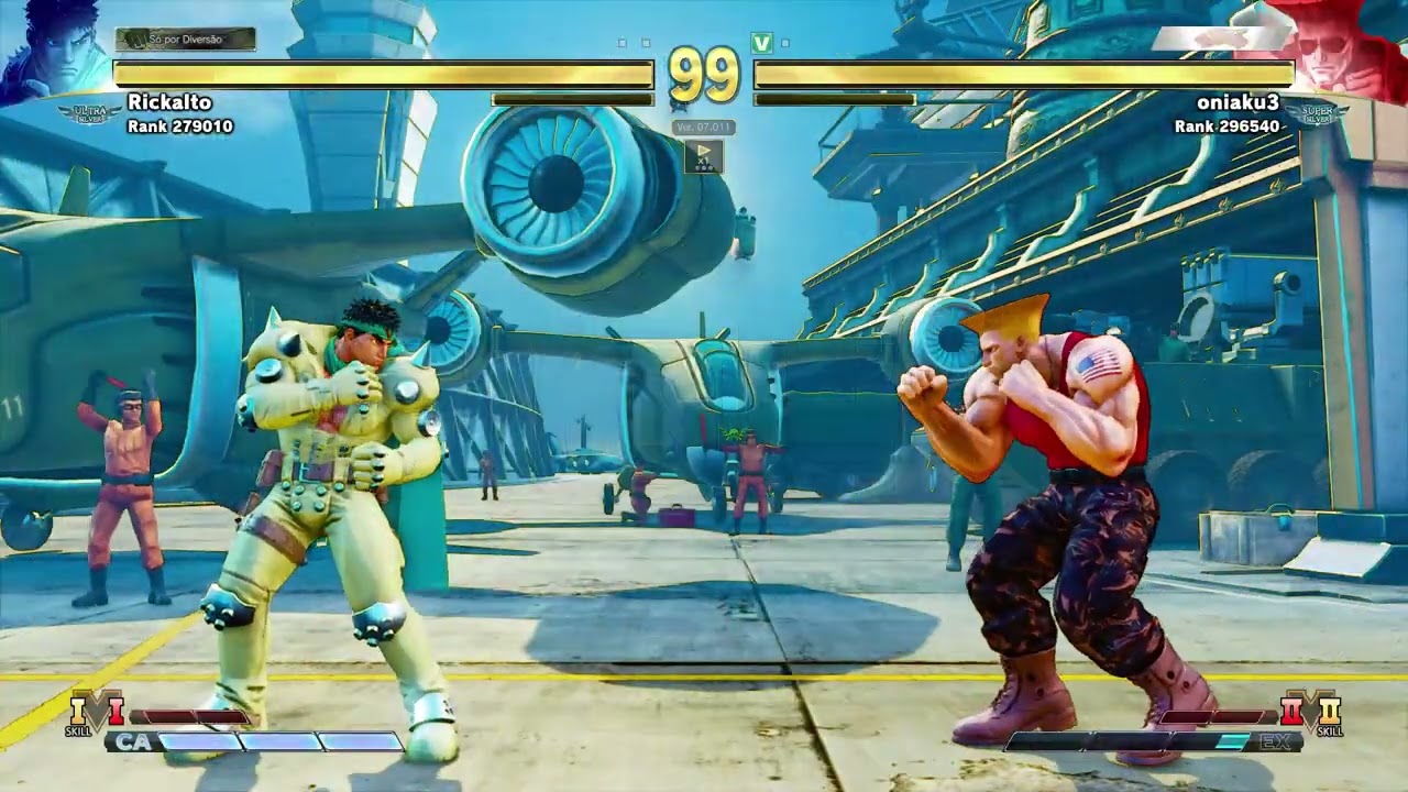 Guile vs Ryu Street Fighter V online casual match