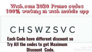 Wish promo code 2020  {100%working }✅ Wish mobile app promo codes for first order.