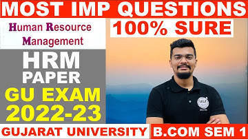 HRM Most Important Questions | Human Resource Management | Gujarat University | Bcom Sem 1 | UGT