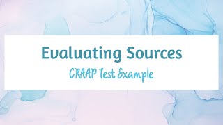 CRAAP Test Example